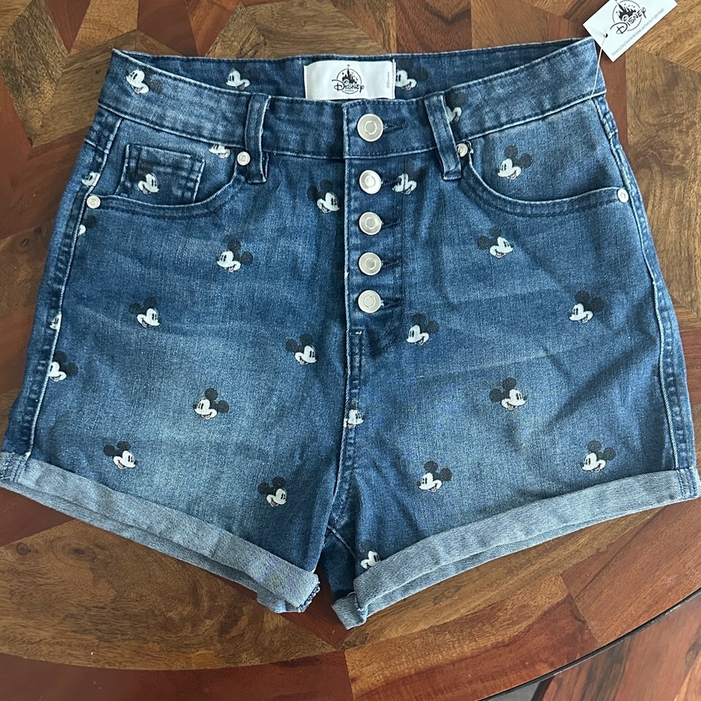 Disney Women's Mickey Mouse Blue Jean Shorts (Size 5)
